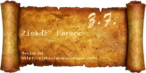 Ziskó Ferenc névjegykártya